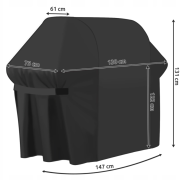 Krycí plachta na zahradní gril 147x61x122 cm