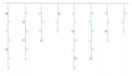 Vánoční světelný závěs venkovní/vnitřní 300 LED - 22,6m - barevné rampouchy