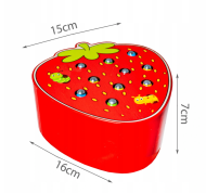Dřevěná magnetická hra Lovení červíků jahoda