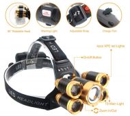 Nabíjecí čelovka Headlamp 5 x CREE LED + Příslušenství ZDARMA