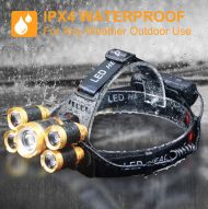 Nabíjecí čelovka Headlamp 5 x CREE LED + Příslušenství ZDARMA