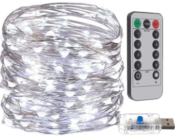 Světelný řetěz USB 300 LED studená bílá 30…